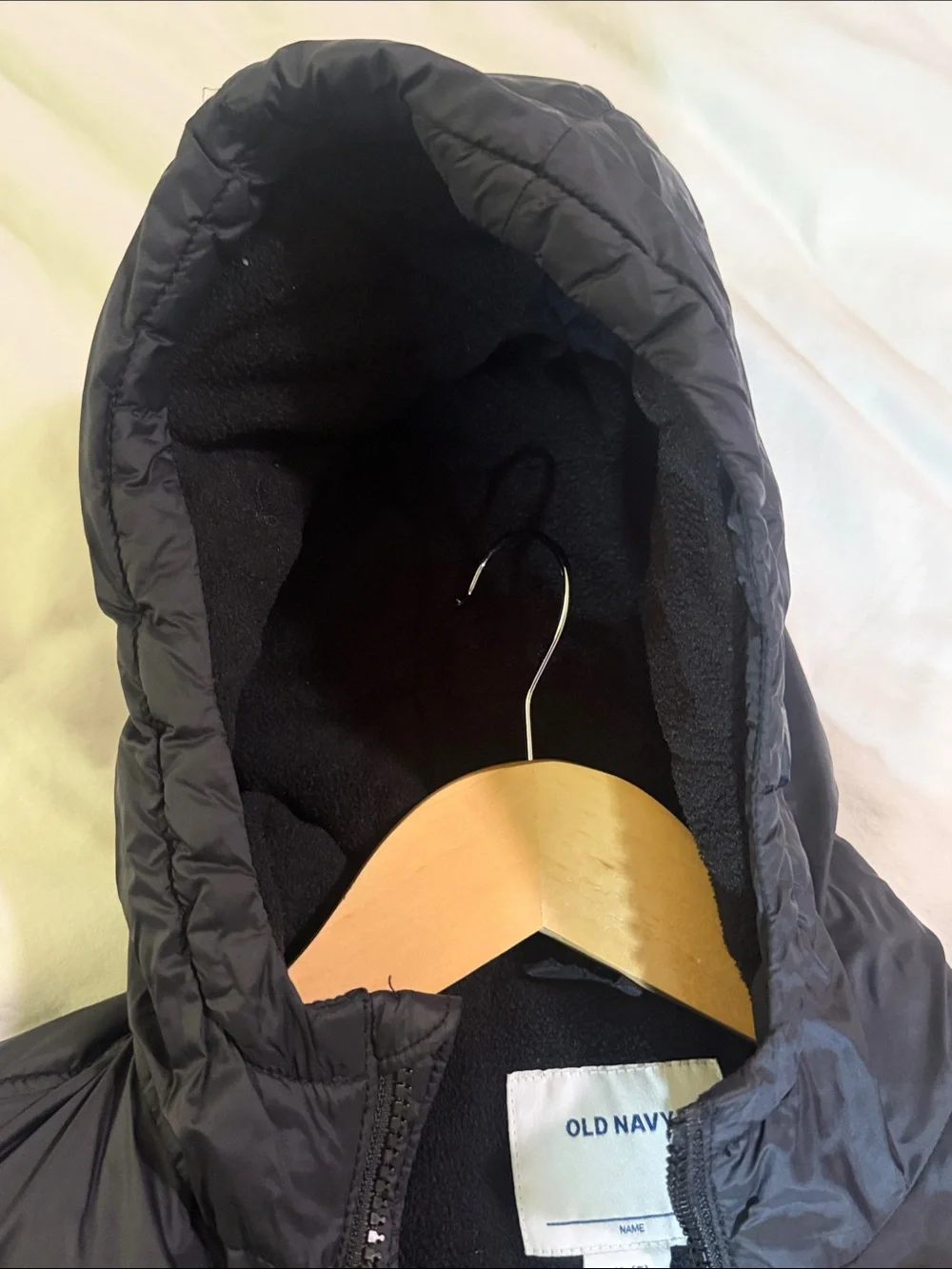 Old Navy Black Hooded Kids Puffer Jacket